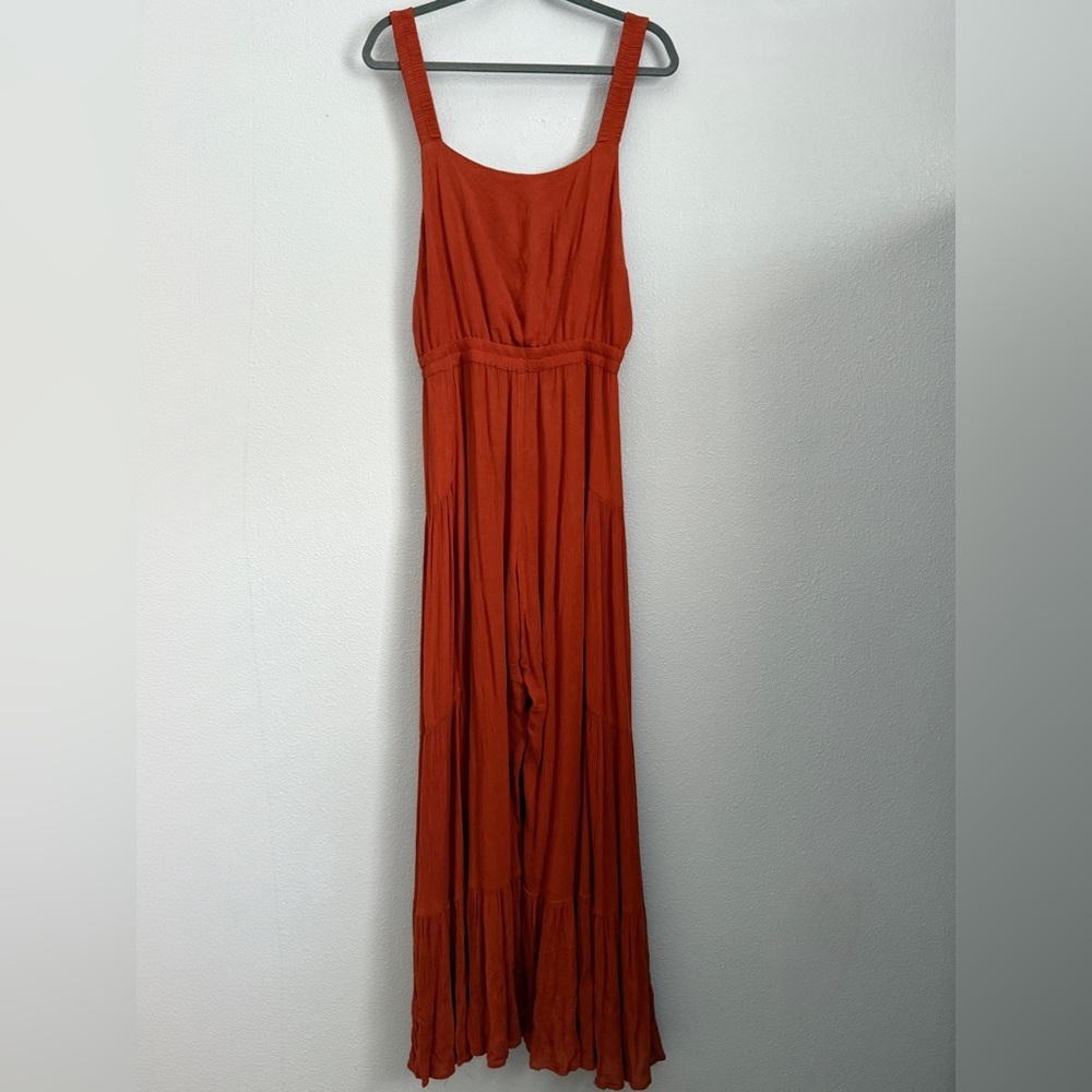 Free People Rust Textured Knit Romper